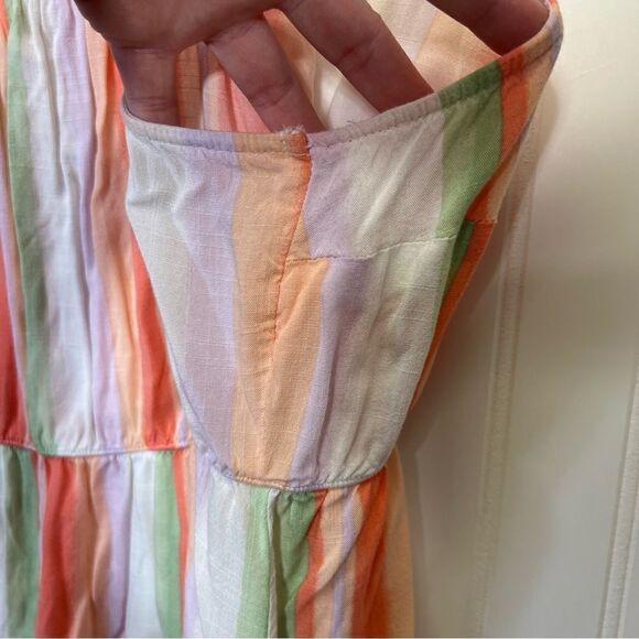 Torrid Rayon Slub Button-Front Tiered Tank Orange green Striped Women's 3xl - Picture 12 of 14